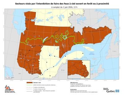 Carte d'interdiction des feux à ciel ouvert - 1er juin 2026