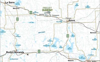 Emplacemetn du projet Dumont Nickel