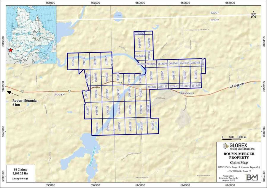 Globex recoupe jusqu’à 12,60 g/t d’or sur Rouyn-Merger