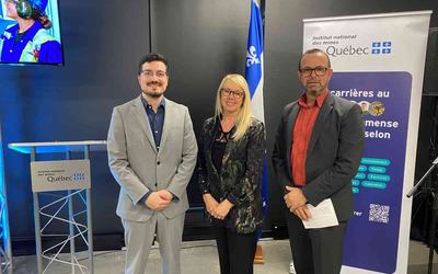 La PDG de l’INMQ, Christine Duchesneau, au centre