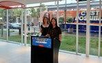 France Marion, candidate pour QS dans Rouyn-Noranda — Témiscamingue, et Ruba Ghazal, co-porte-parole de QS.
