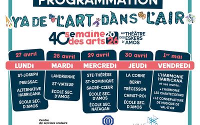 Programmation Semaine des arts 2026